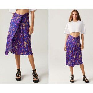 New ba&sh Size US 8 CORSO SKIRT Blue a long slit